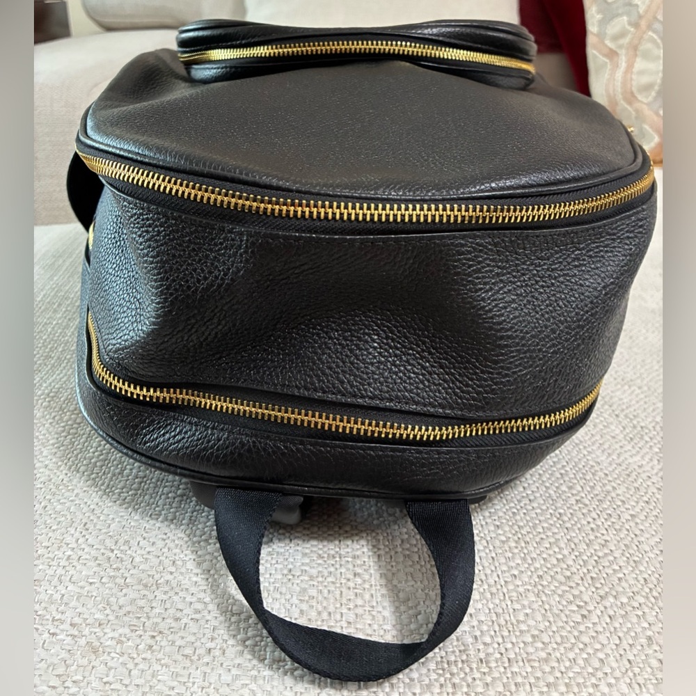 Coach EUC Black Leather Court Backpack with Gold Accents - Picture 8 of 16
